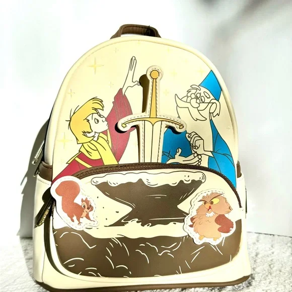 NWT Loungefly Disney The Sword in the Stone Arthur & Merlin Mini Backpack